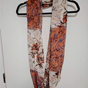 LOFT Floral Scarf in Pink/white/beige